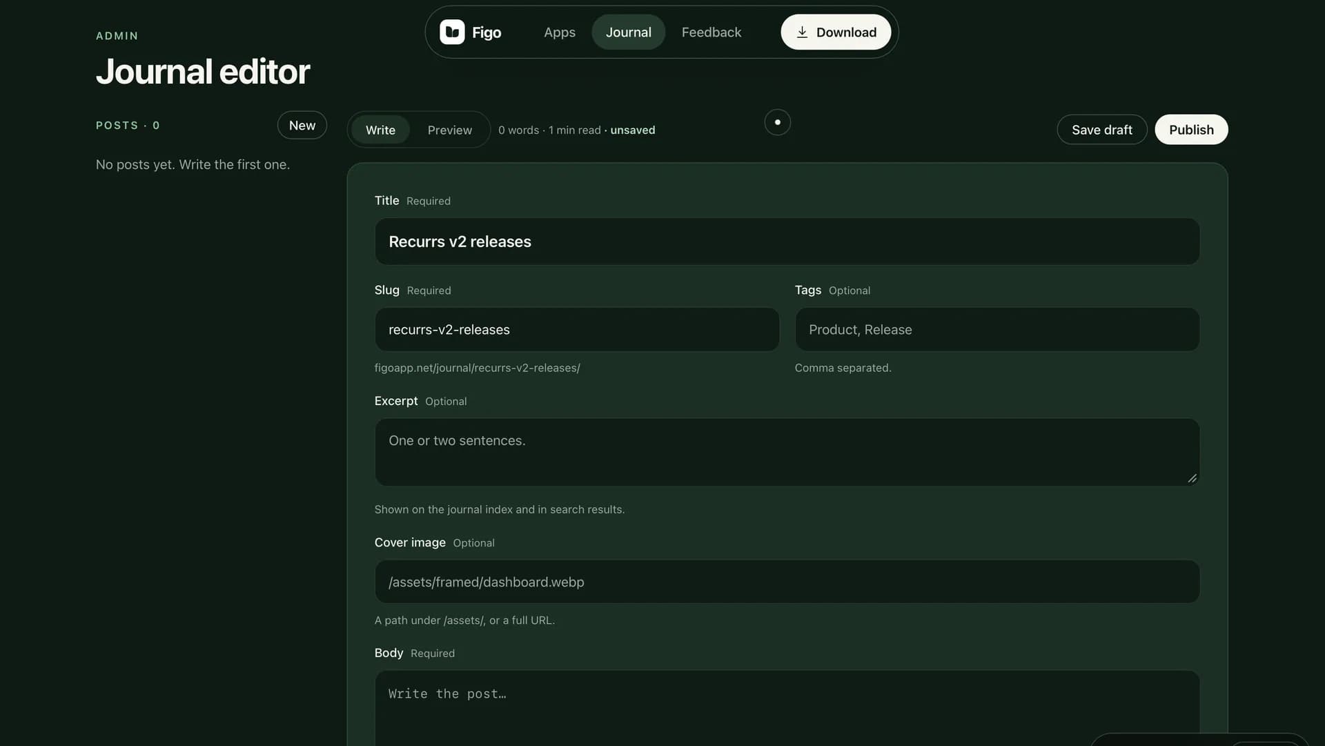 Figo Journal screenshot 1